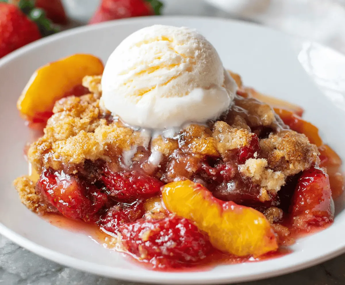 Easy Strawberry Peach Cobbler Recipe