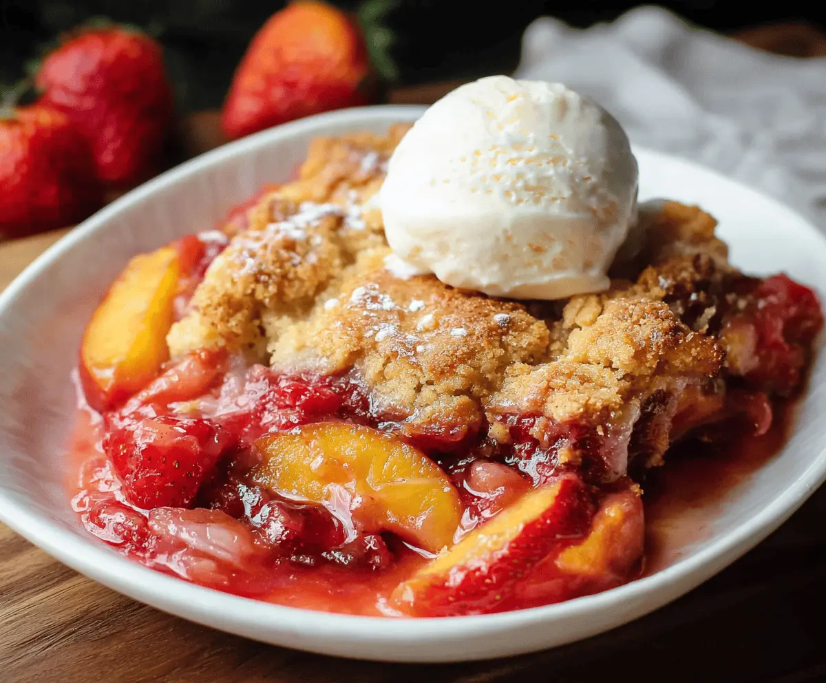 Easy Strawberry Peach Cobbler Recipe