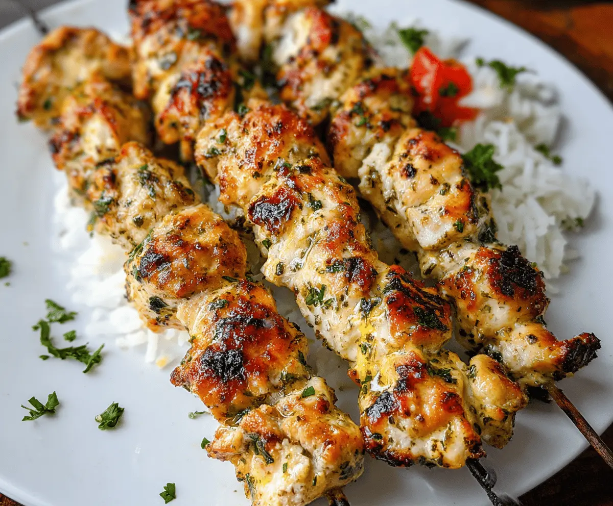 Easy Juicy Garlic Parmesan Chicken Kebabs Recipe