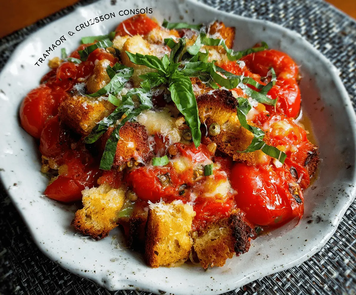 Easy Summer Scalloped Tomatoes with Crispy Croutons