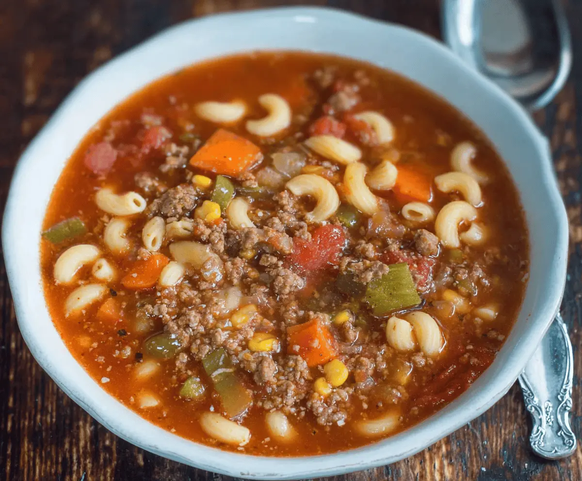 Hearty Hamburger Noodle Soup Recipe
