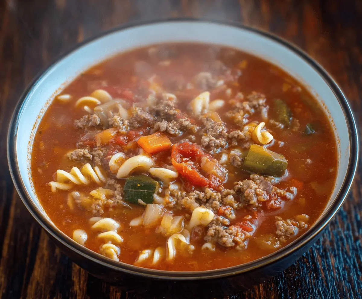 Hearty Hamburger Noodle Soup Recipe