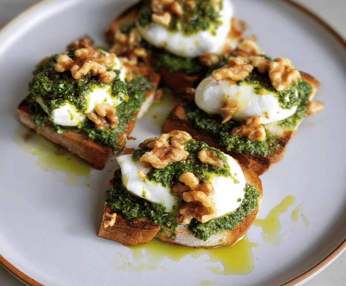 Easy Walnut Pesto Burrata Toast Recipe