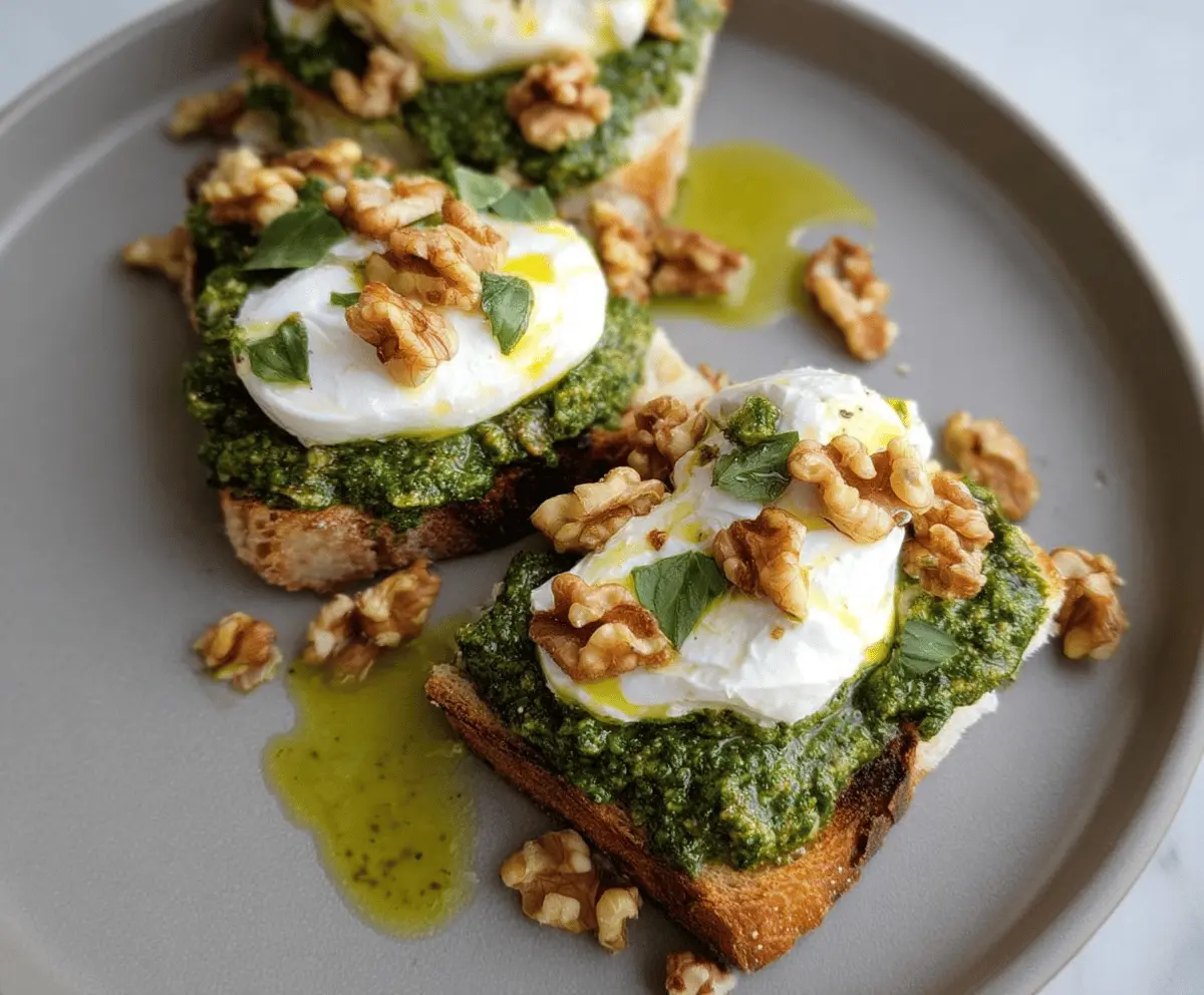 Easy Walnut Pesto Burrata Toast Recipe