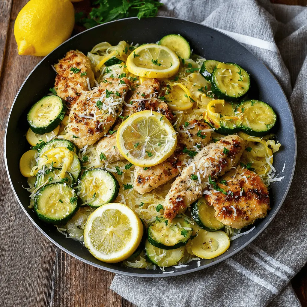 Easy Skillet Lemon Parmesan Chicken with Zucchini