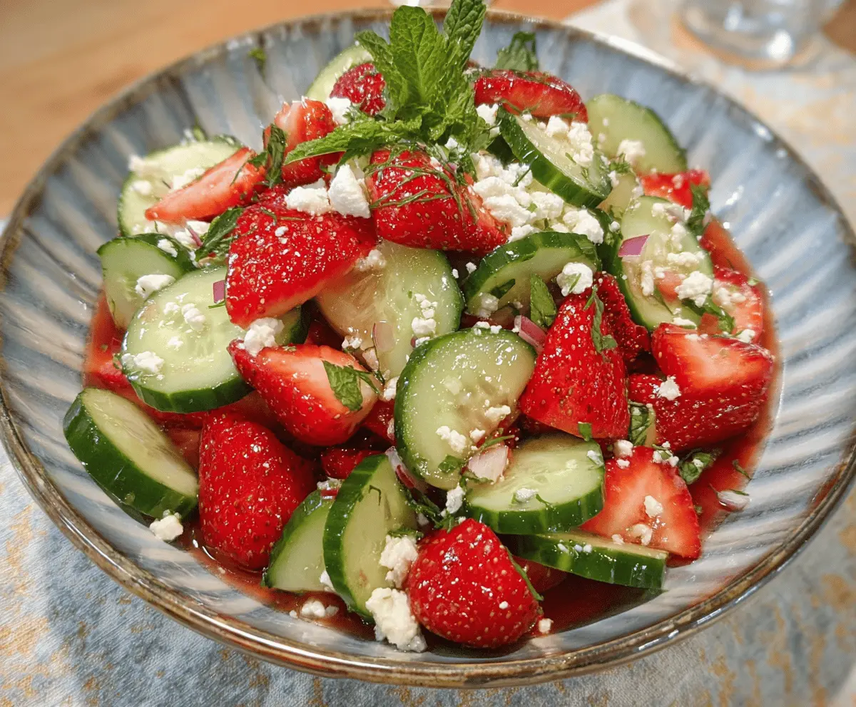 Fresh Cucumber Strawberry Salad Recipe
