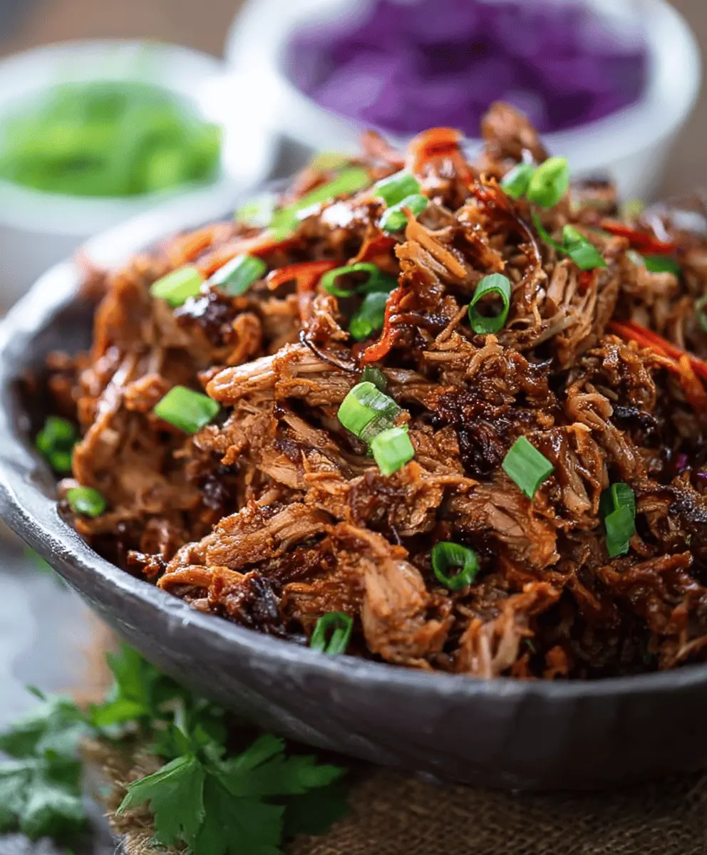 Easy Slow Cooker Asian Shredded Pork Recipe