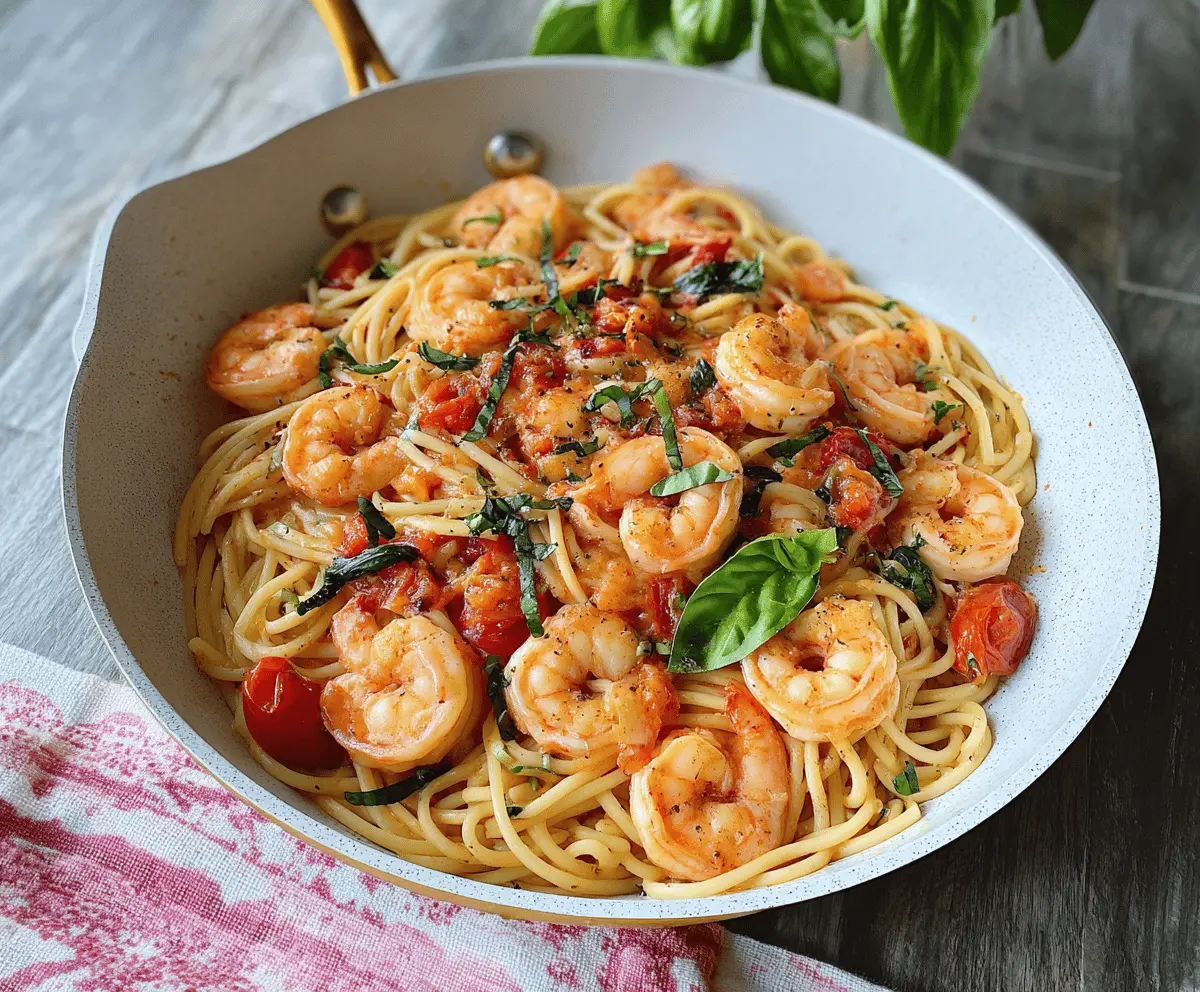 Easy Tomato Basil Shrimp Pasta Recipe