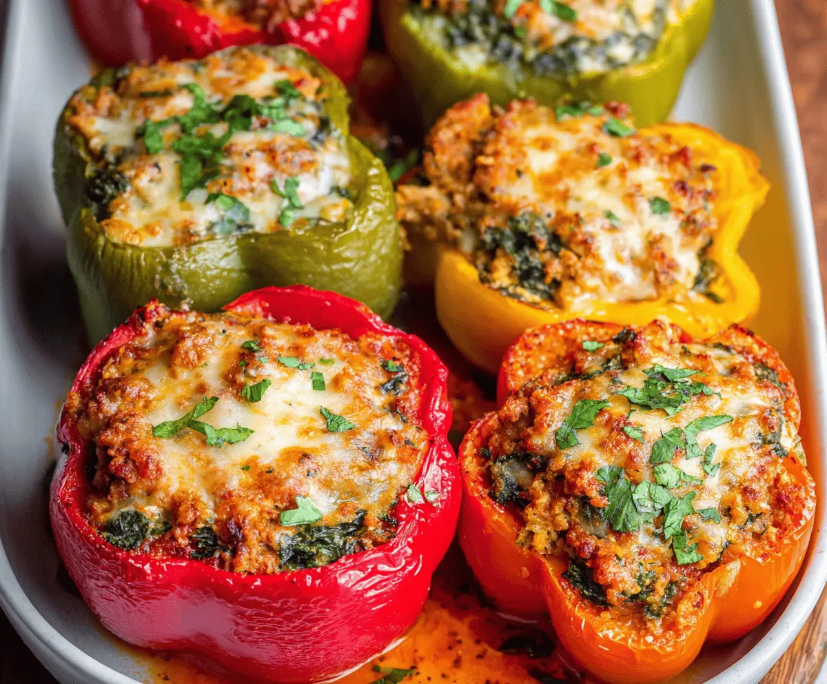 Healthy Italian Stuffed Peppers Meal Prep