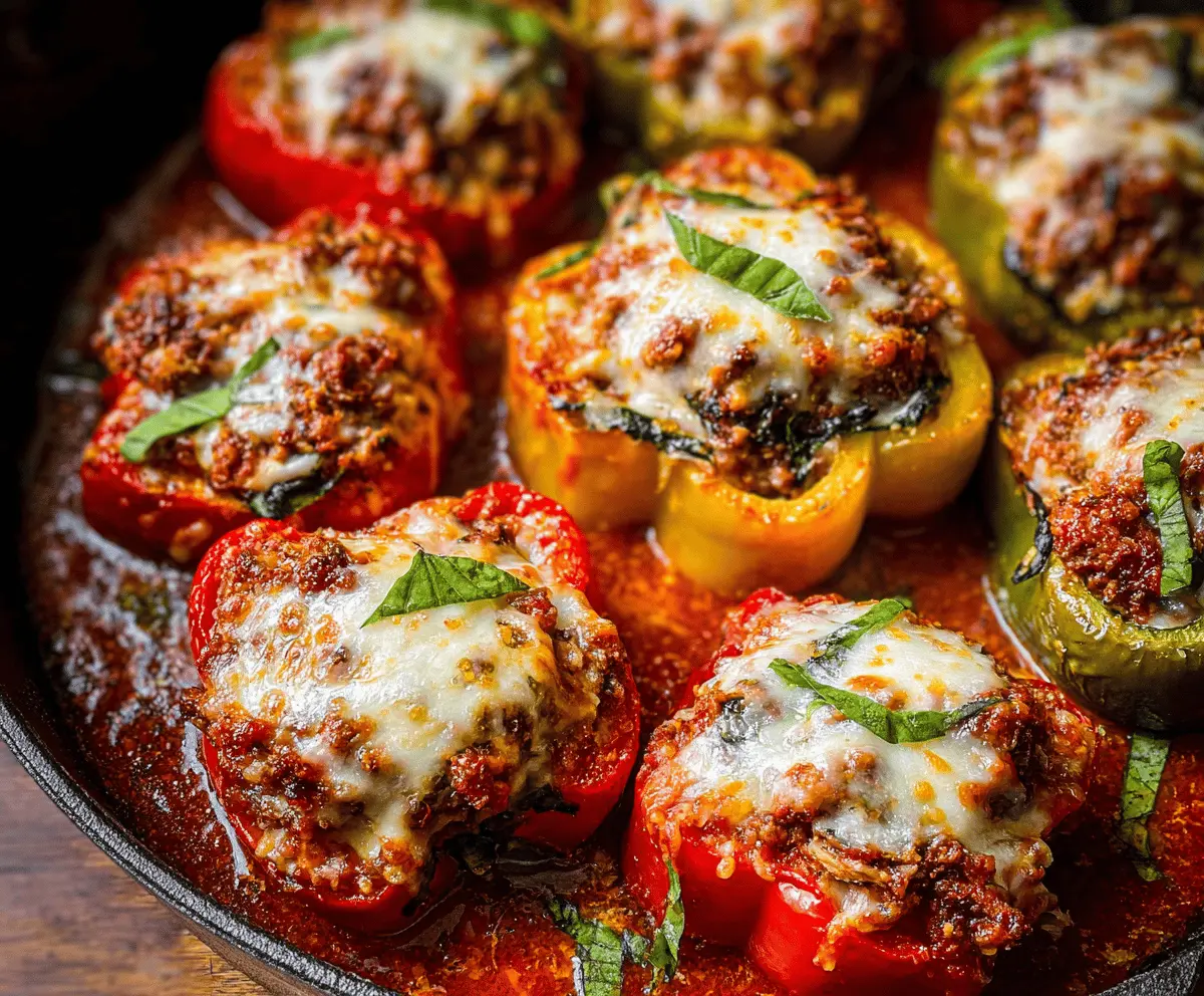 Healthy Italian Stuffed Peppers Meal Prep