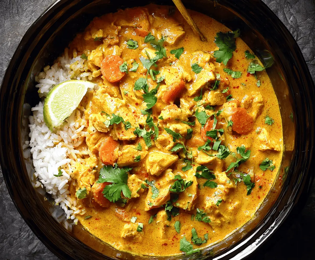Easy Crockpot Coconut Curry Chicken Recipe