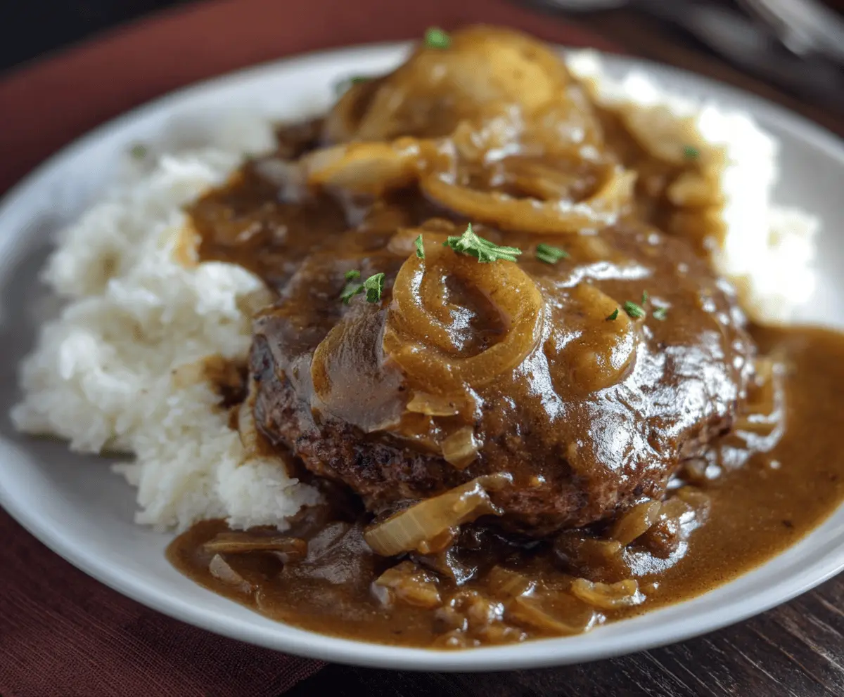 Classic Hamburger Steak With Savory Onion Gravy