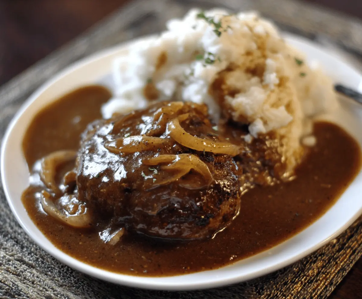 Classic Hamburger Steak With Savory Onion Gravy