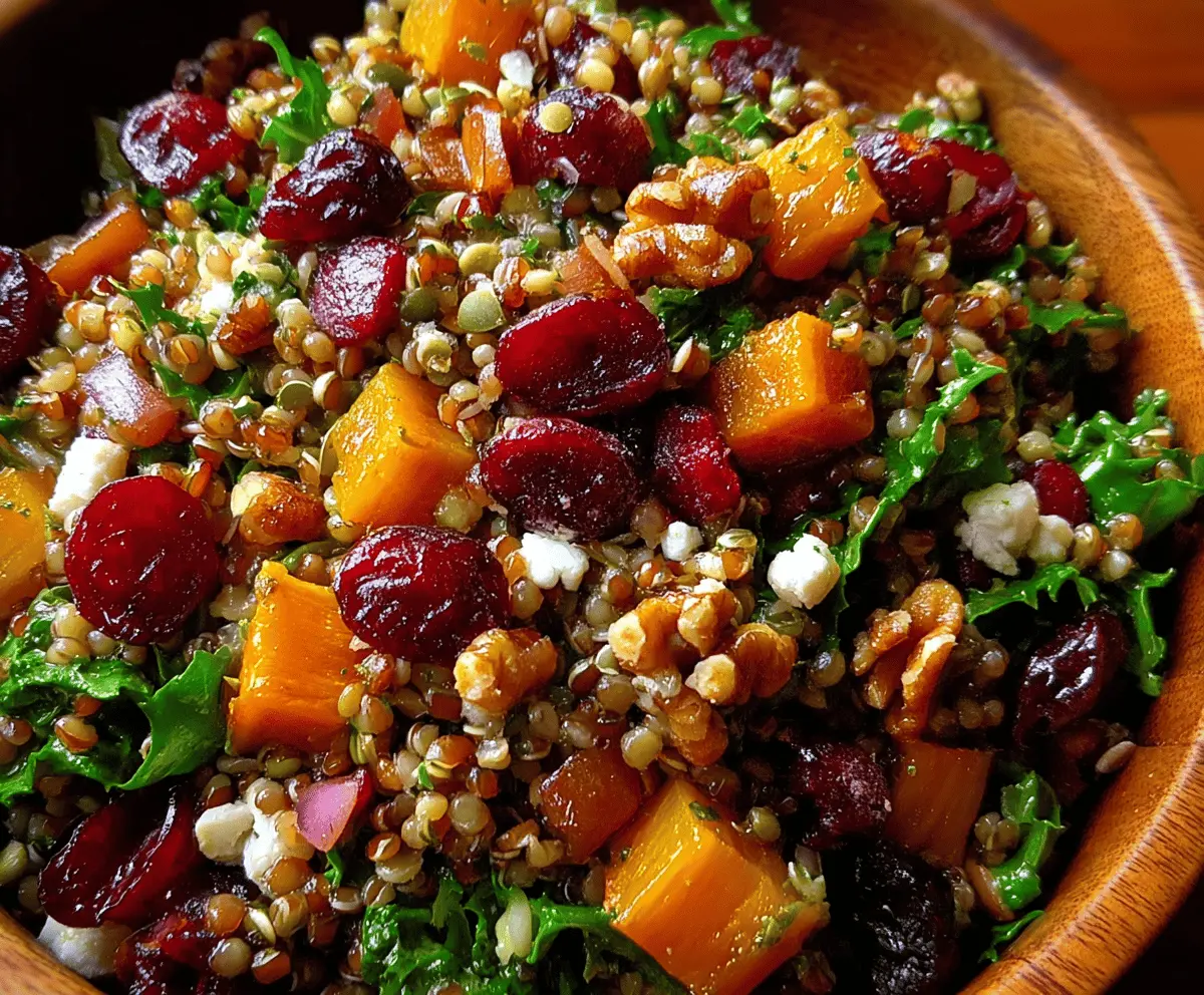 Colorful Autumn Harvest Grain Salad with Cranberries