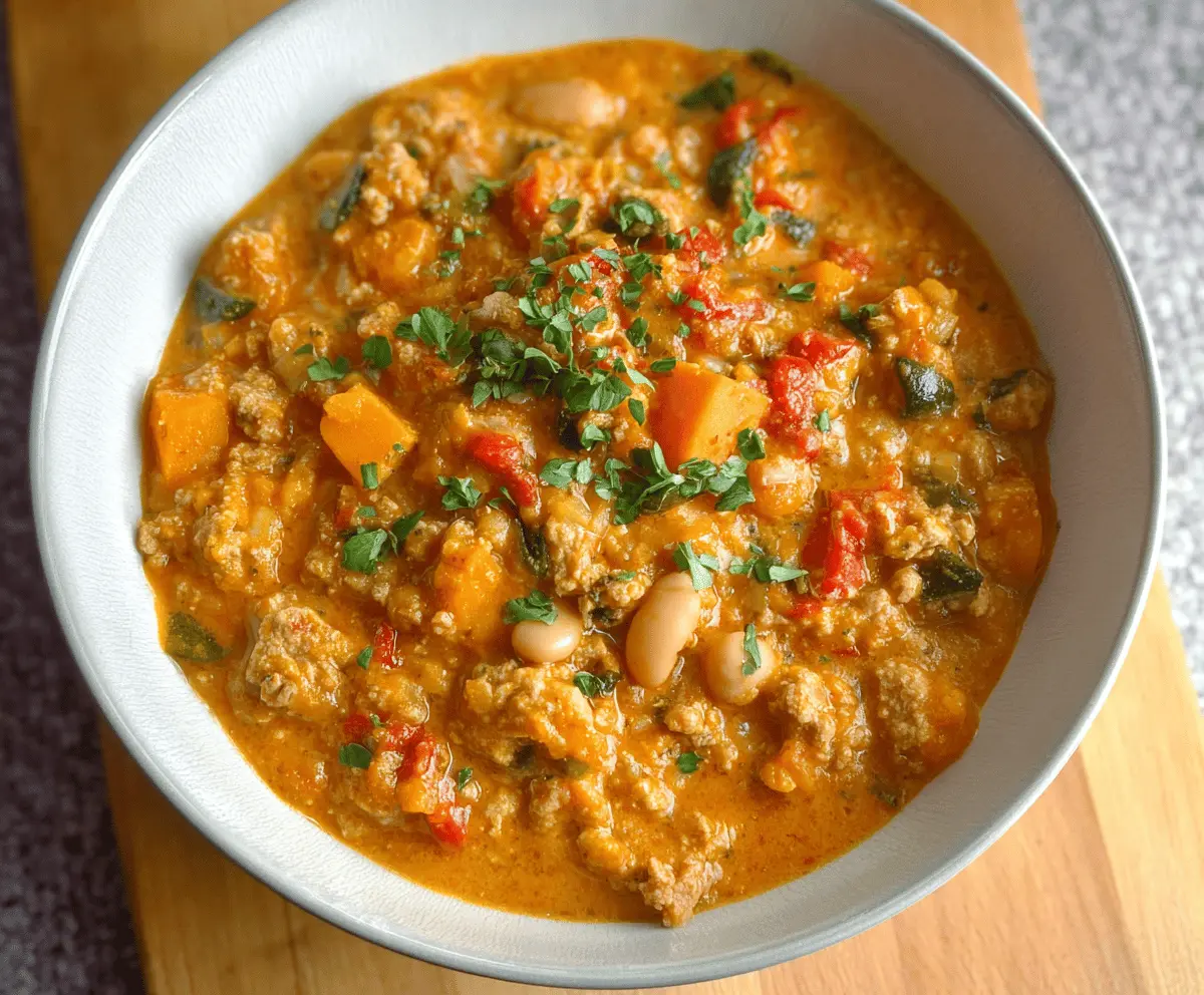 Creamy Turkey Pumpkin Chili