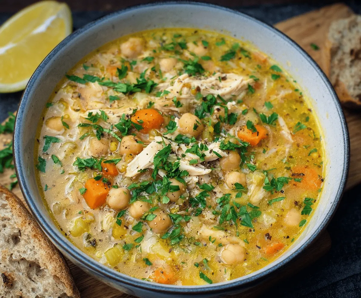 Hearty Chicken and Chickpea Soup 