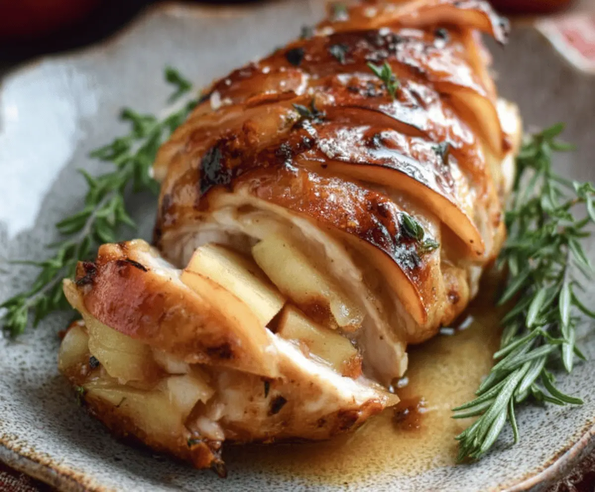 Maple Glazed Apple and Brie Stuffed Chicken