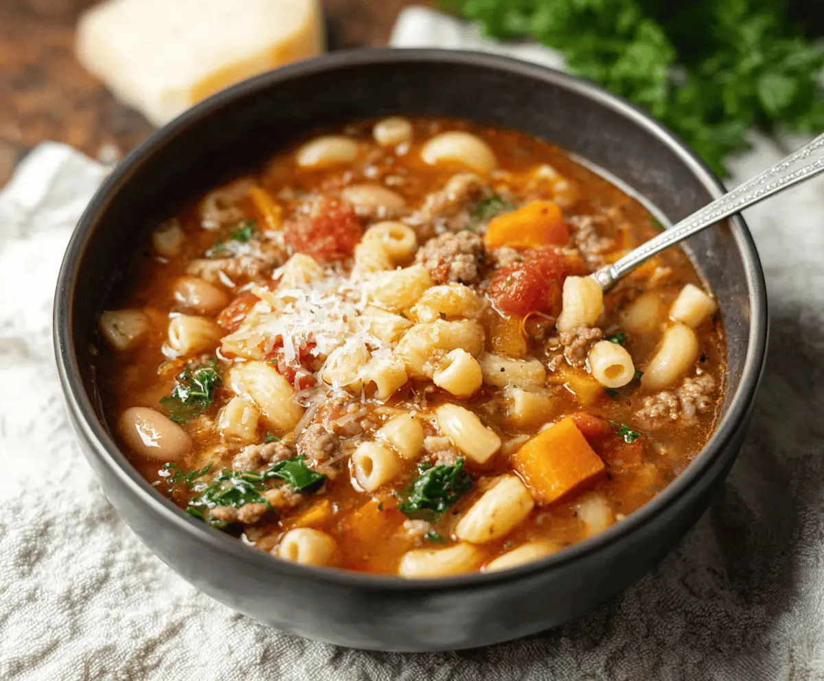 Pasta Fagioli With Sausage