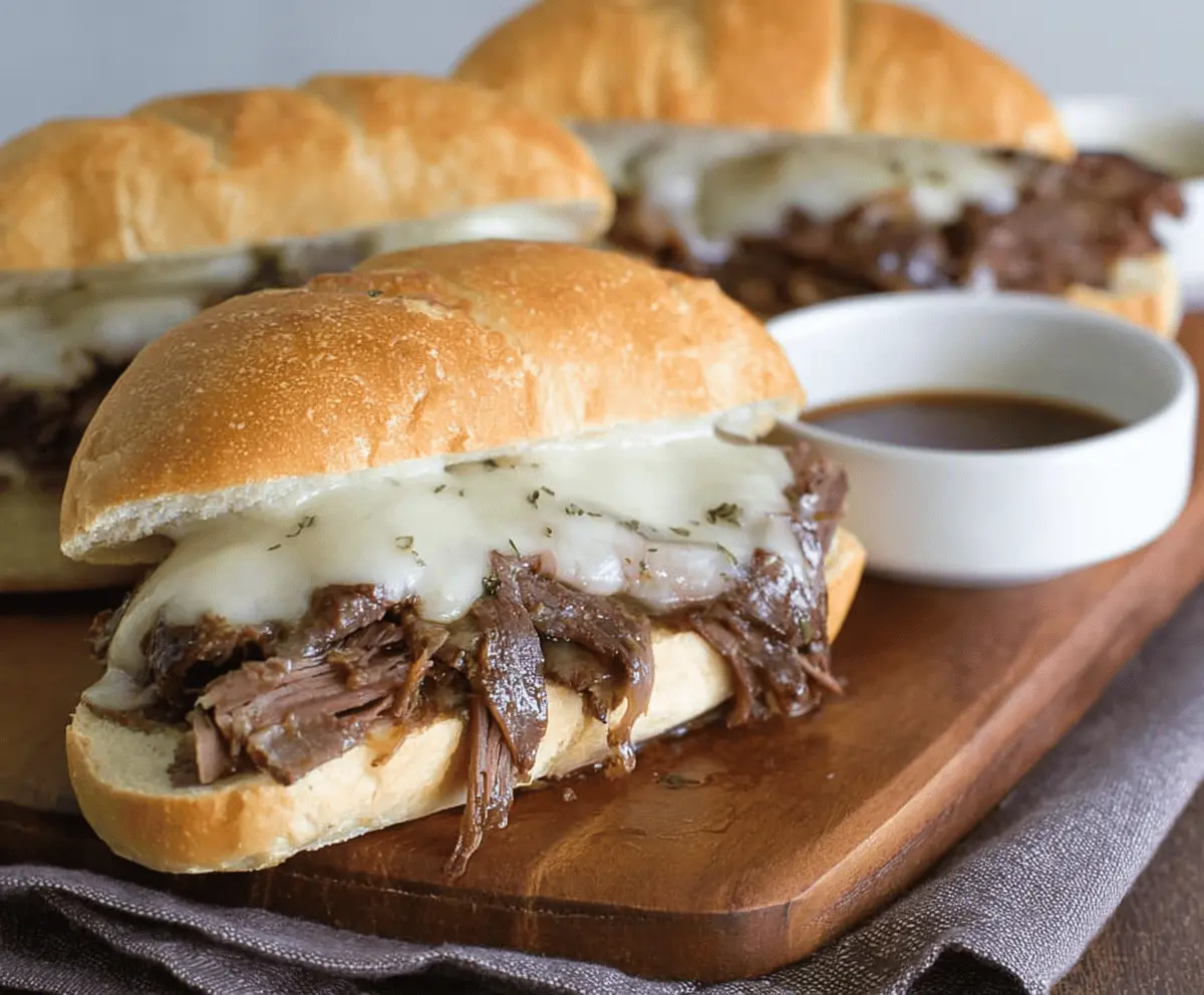Slow Cooker French Dip Sandwiches