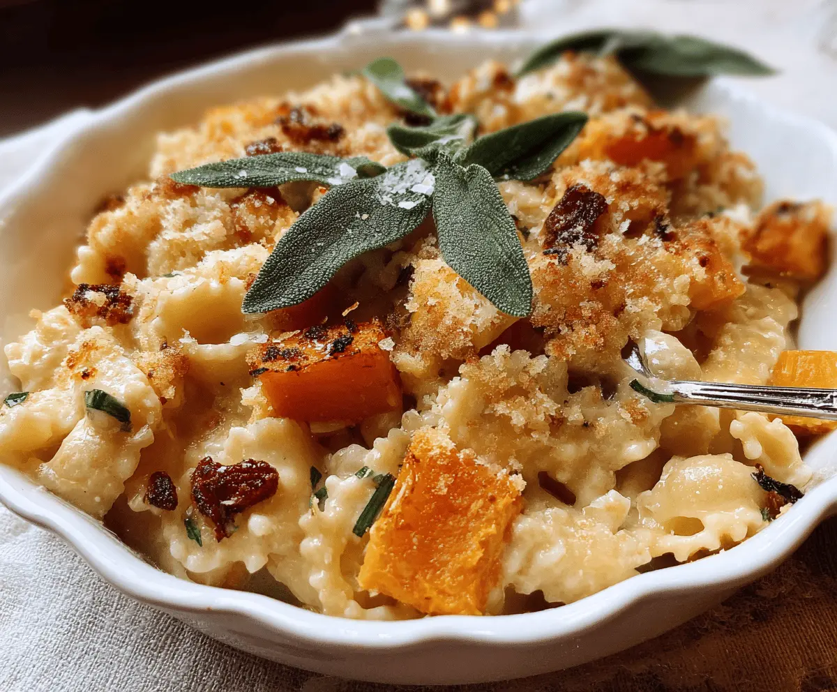 Baked Feta and Butternut Squash Pasta with Sage