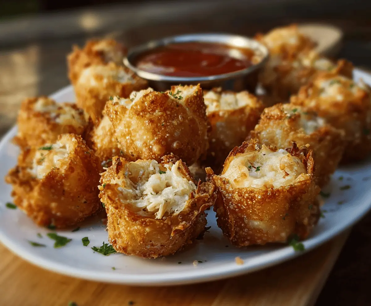 Delicious Crab Rangoon Bombs with crispy golden exterior and creamy filling, perfect for appetizers.