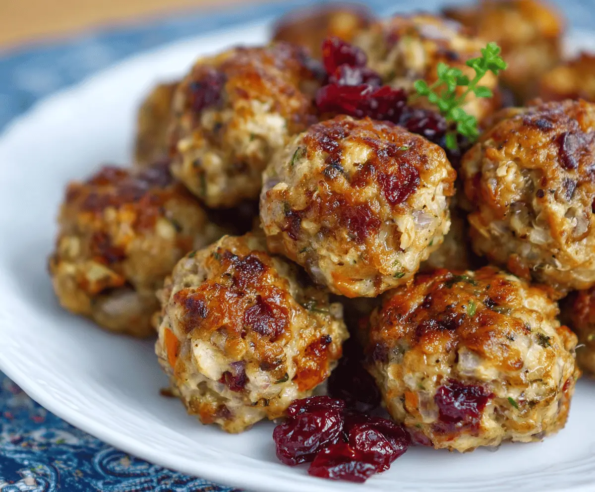 Cranberry Turkey Stuffing Balls