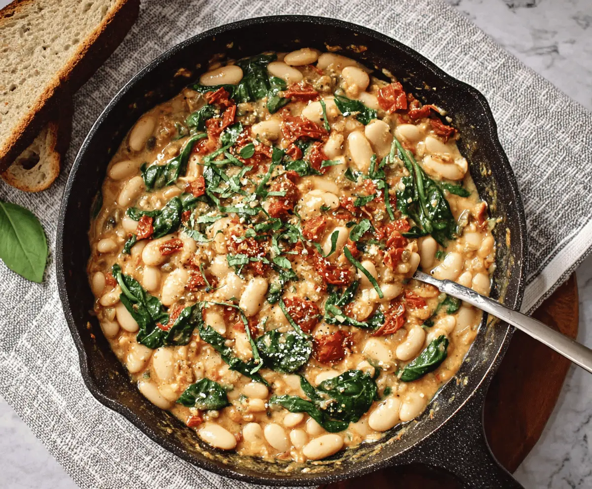 Marry Me White Bean & Spinach Skillet Recipe