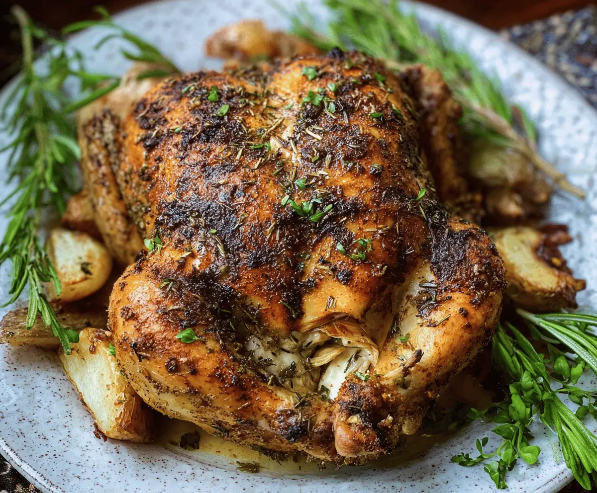 Slow Cooker Whole Chicken with Herbs