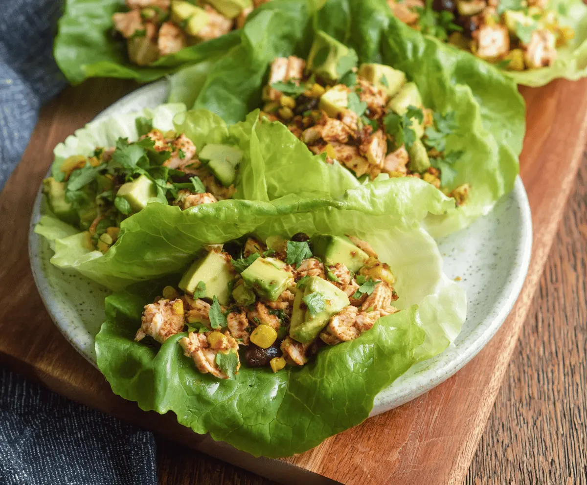 Avocado Chicken Lettuce Wraps