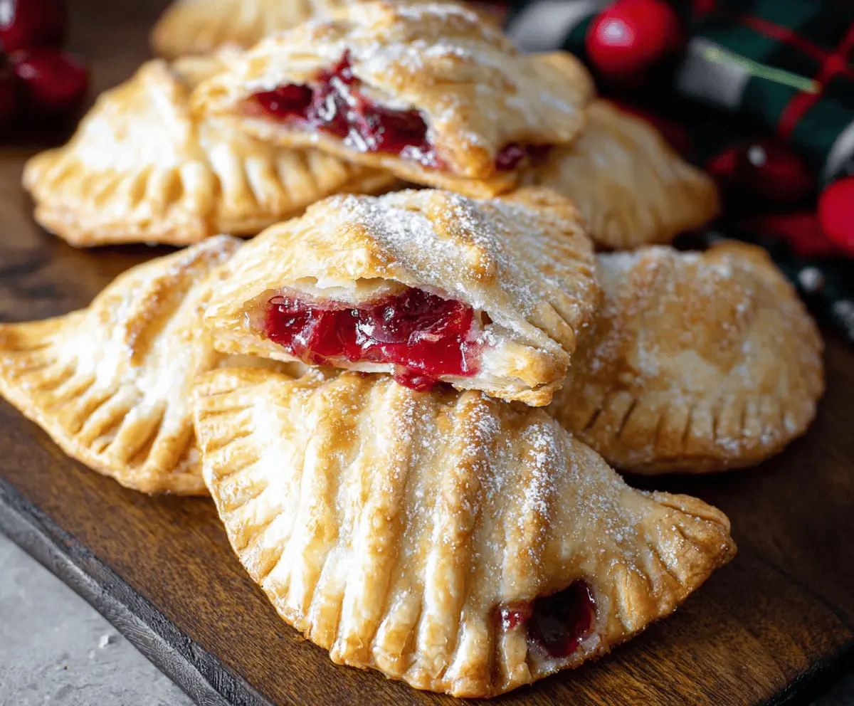 Delicious cherry hand pies with flaky golden crust and sweet cherry filling, perfect for dessert or snack.