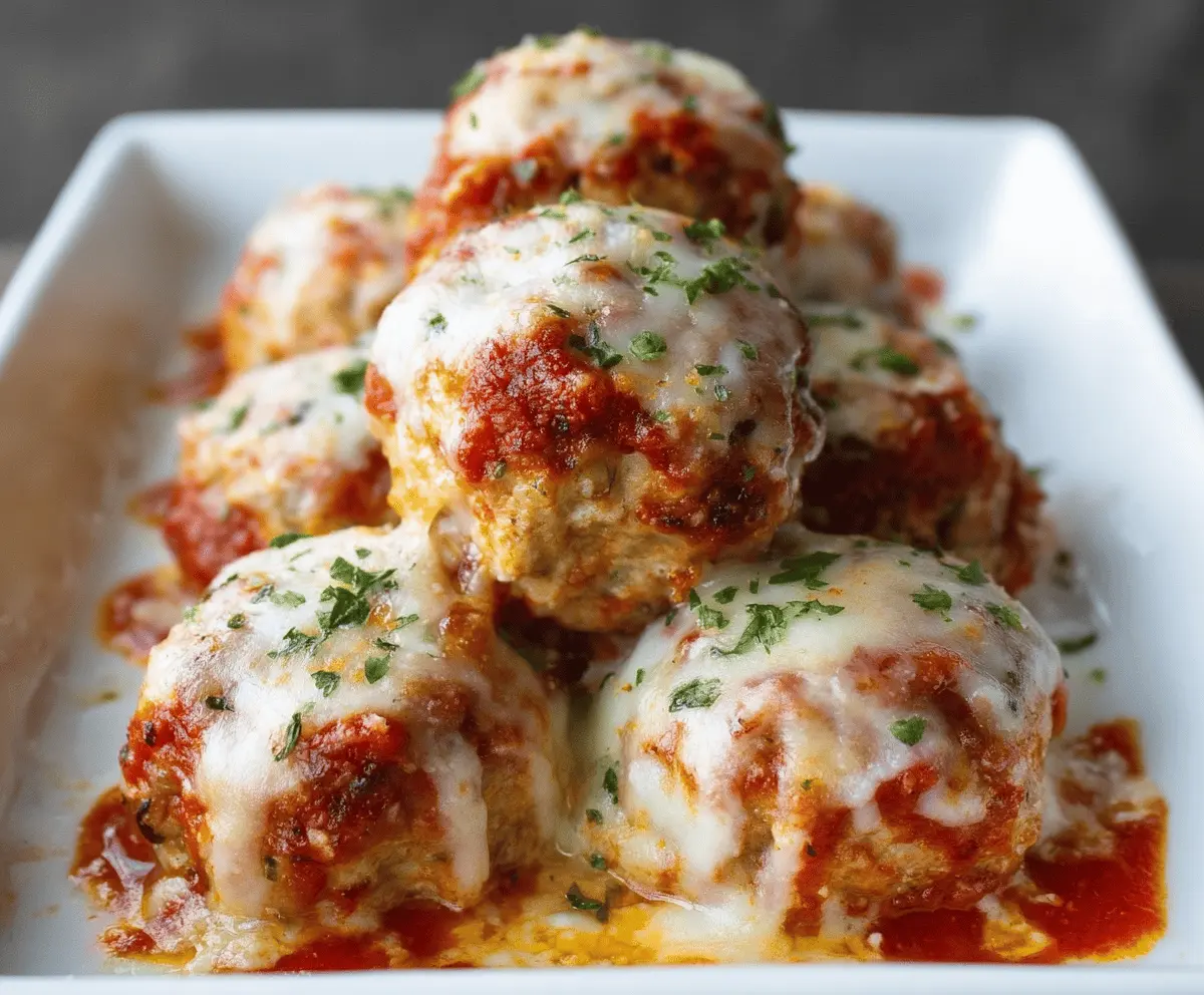 Easy Baked Chicken Parmesan Meatballs