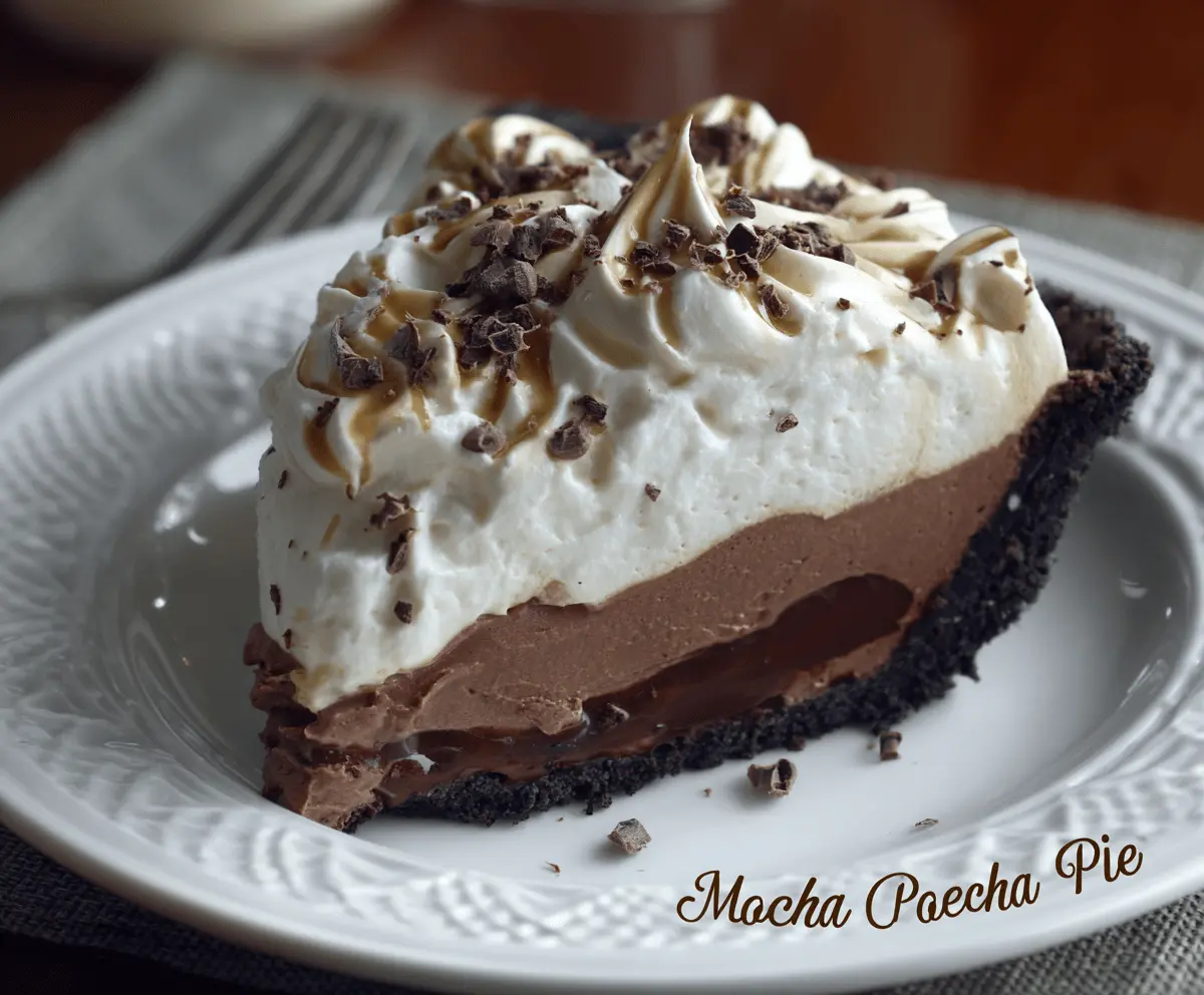 Delicious Mocha Cream Pie with rich chocolate and creamy coffee filling