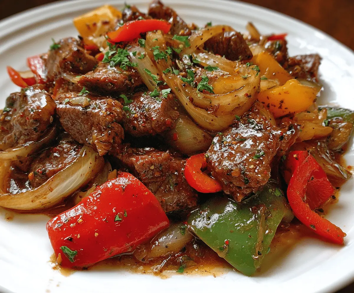 Pepper Steak with Bell Peppers and Onion