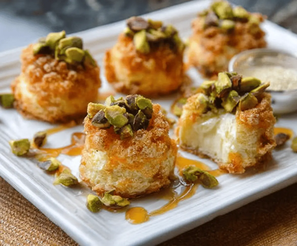 Pistachio-Crusted Brie Bites