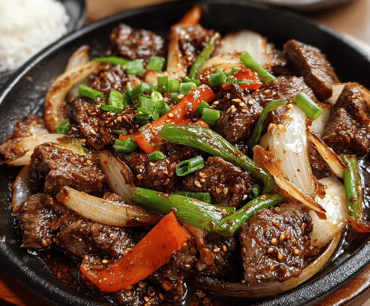 Sizzling Chinese Pepper Steak with Onions