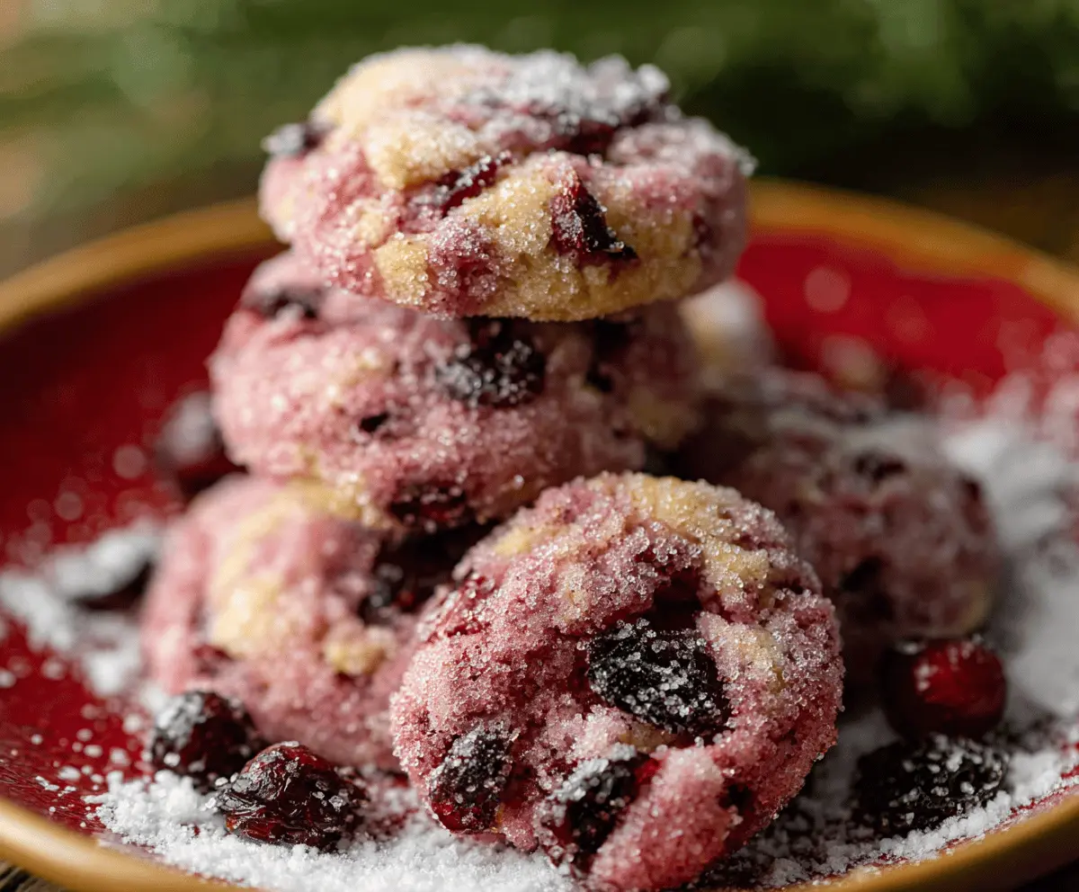 Sparkling Sugarplum Cranberry Cookies