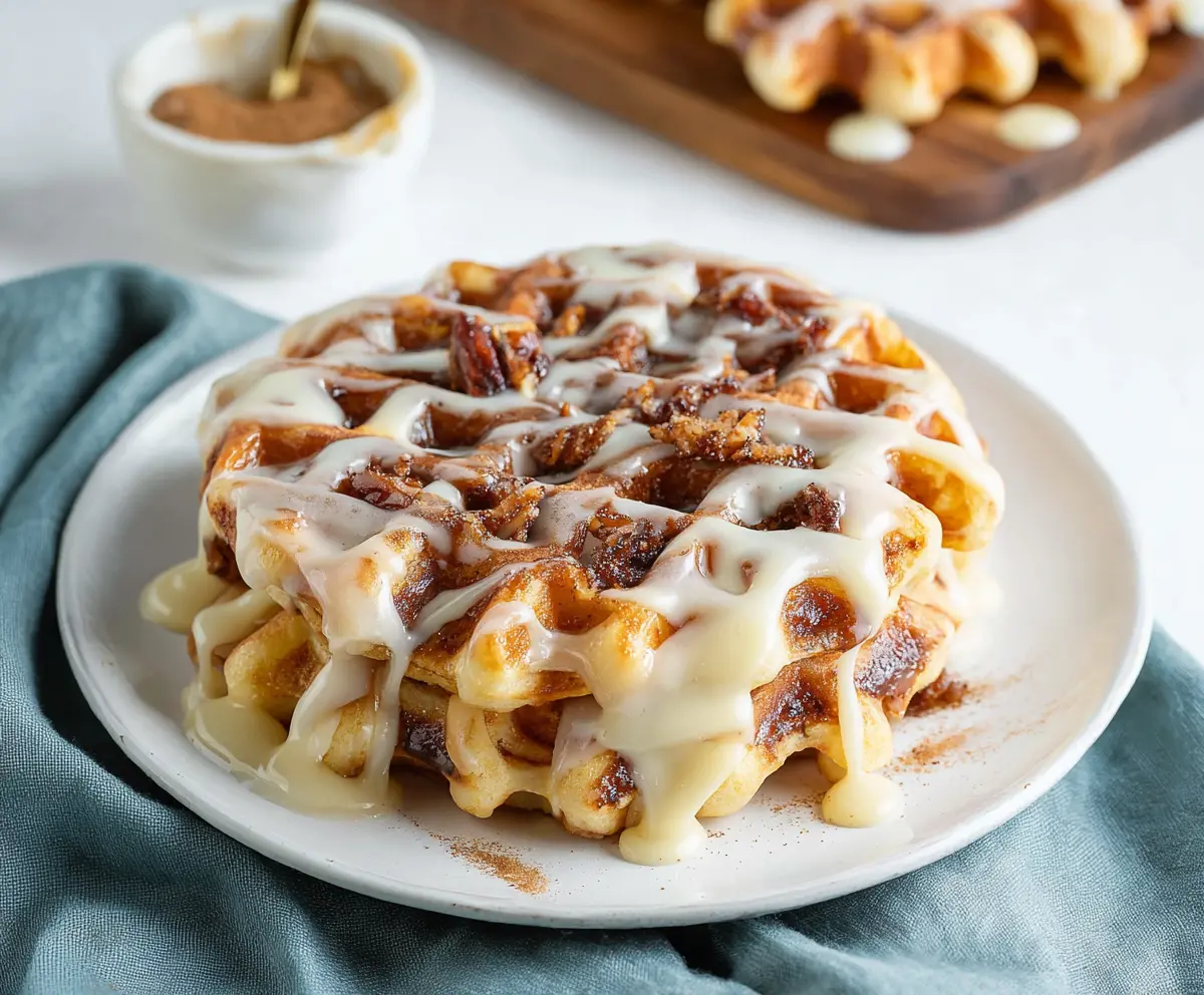Cinnamon Roll Waffles recipe