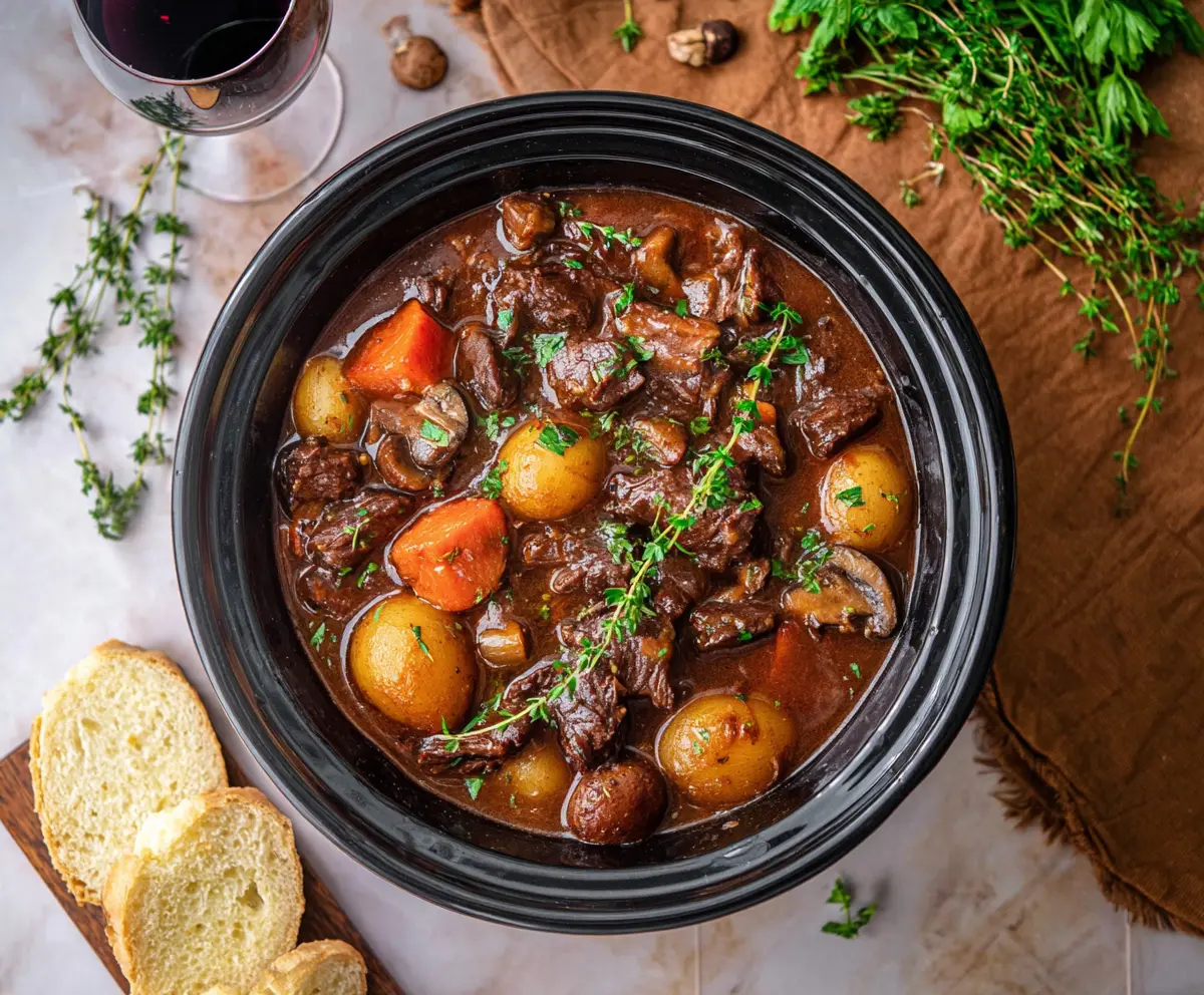 Crockpot Beef Bourguignon