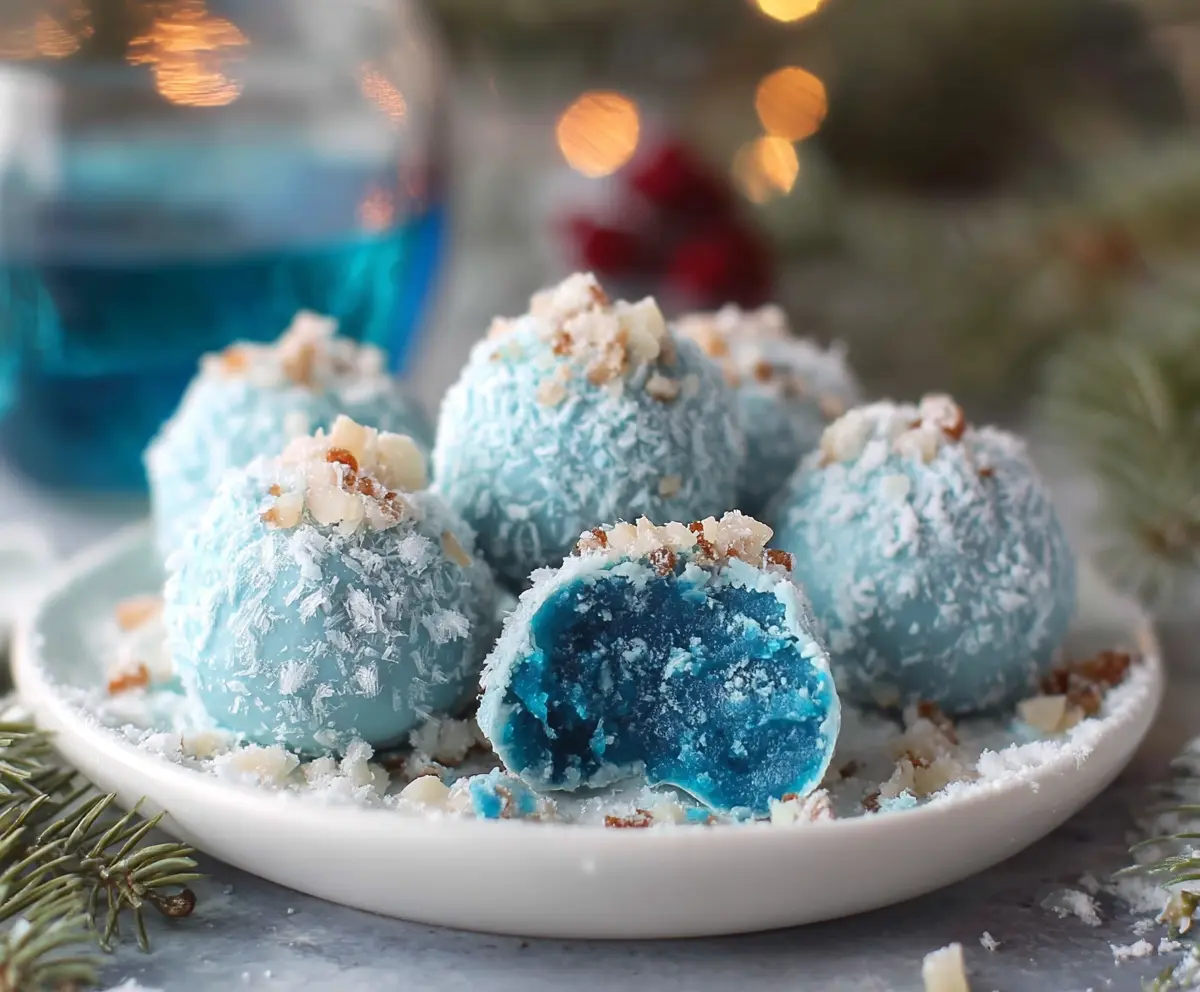 Easy 4-Ingredient Blue Christmas Truffles