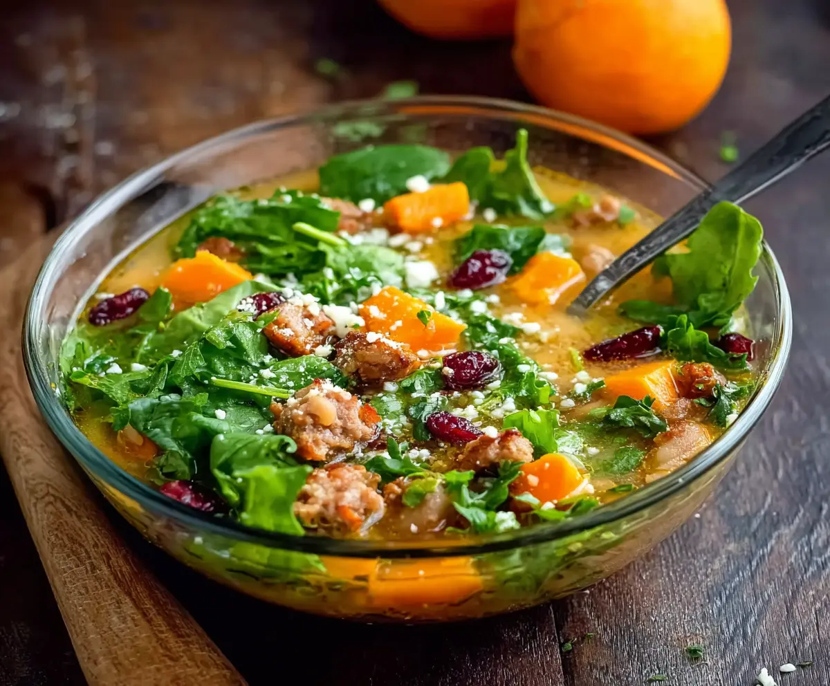 Delicious healthy creamy bean soup with sausage served in a bowl for a nutritious meal.