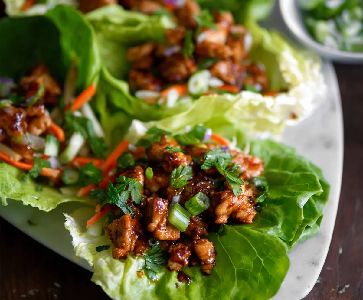 Hot Honey Chicken Lettuce Wraps