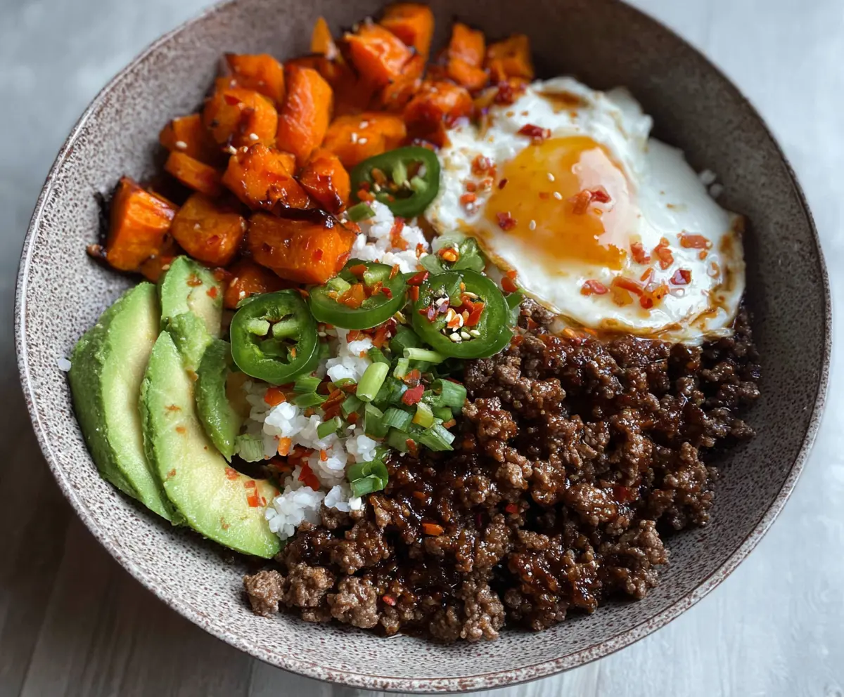 Hot Honey Ground Beef Bowls