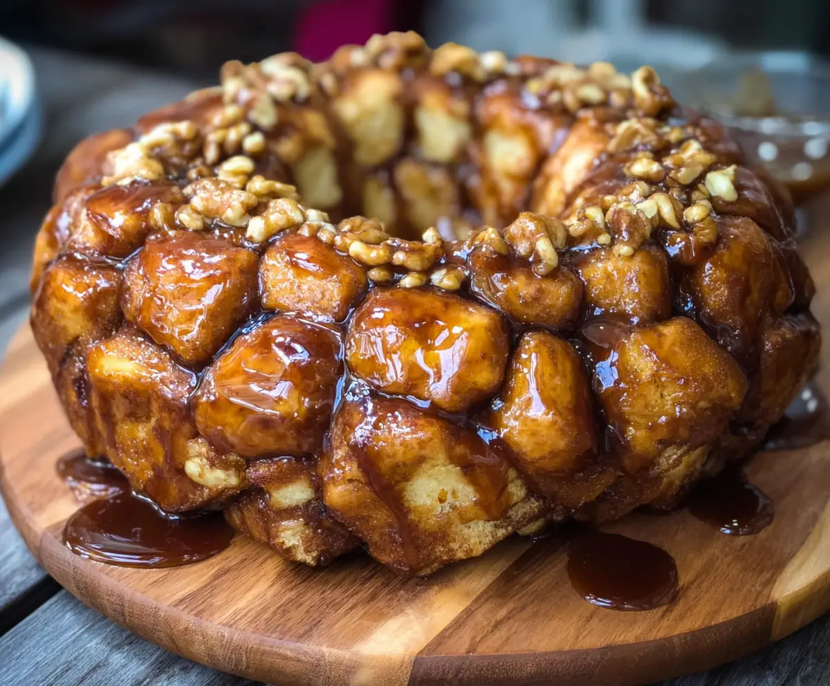 Delicious Monkey Bread with a Twist topped with glaze and colorful sprinkles.