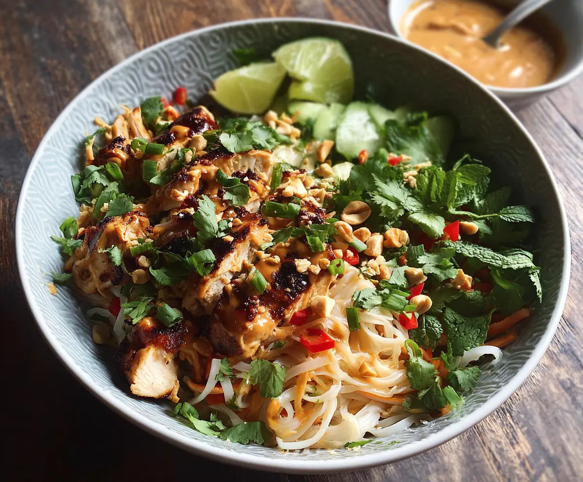Thai Peanut Chicken Noodle Bowls 