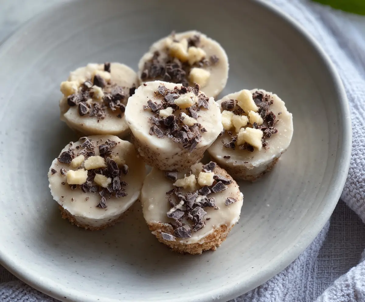 Delicious FROYO banana cream bites served as a creamy, frozen dessert treat.