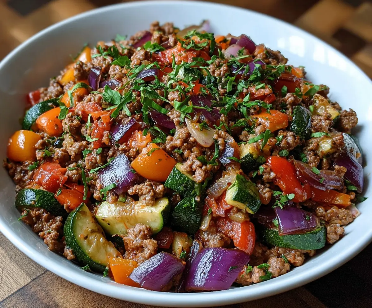 Mediterranean Ground Beef Stir-Fry