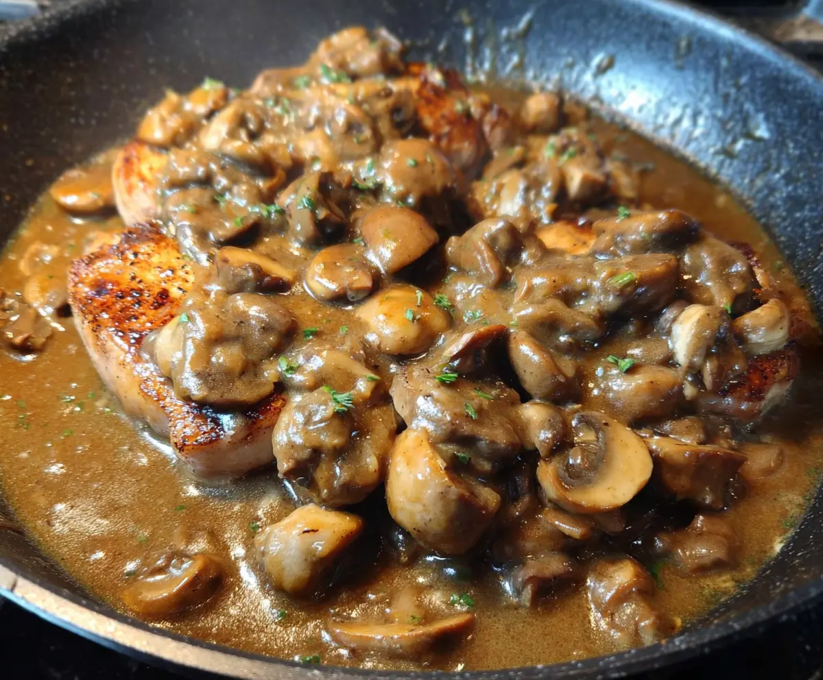 Pork Chops with Mushroom & Shallot Gravy