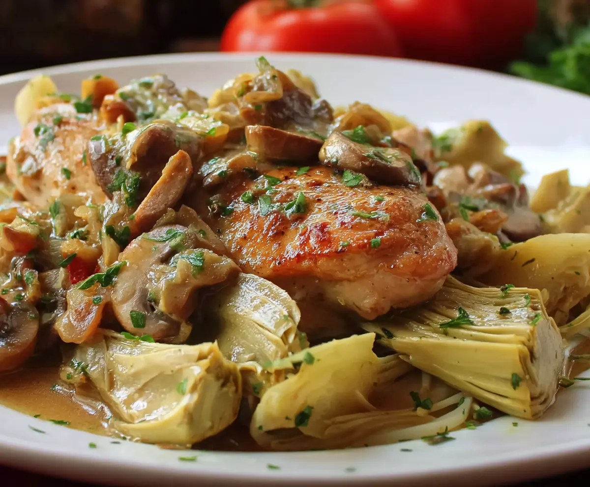 Romantic Chicken with Artichokes and Mushrooms