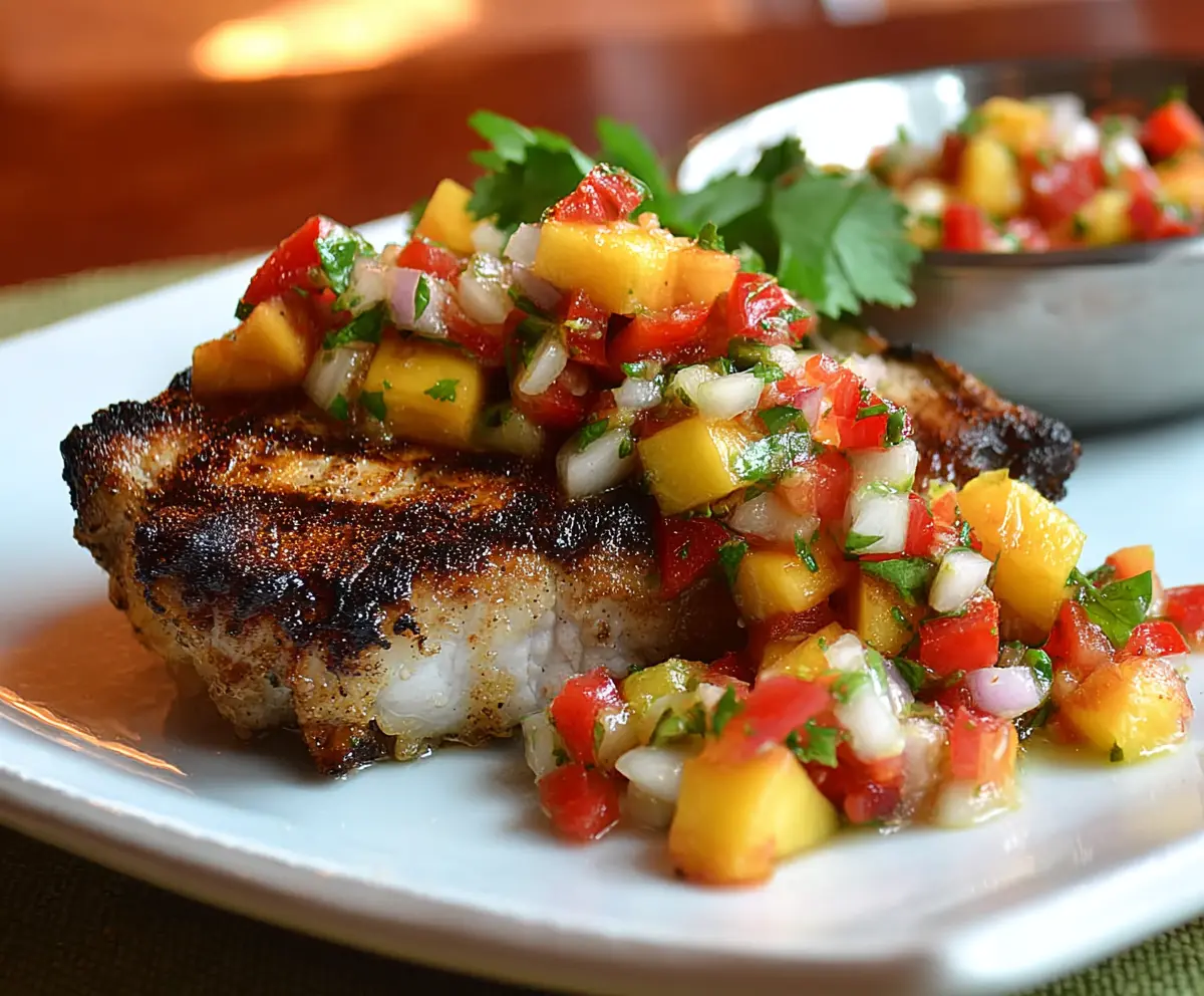 Grilled Pork Chops with Fresh Nectarine Salsa