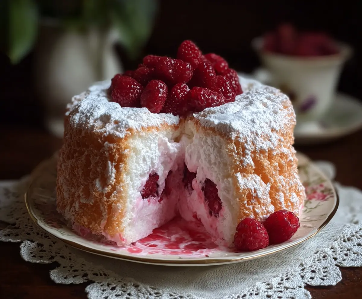 Raspberry Angel Food Cake